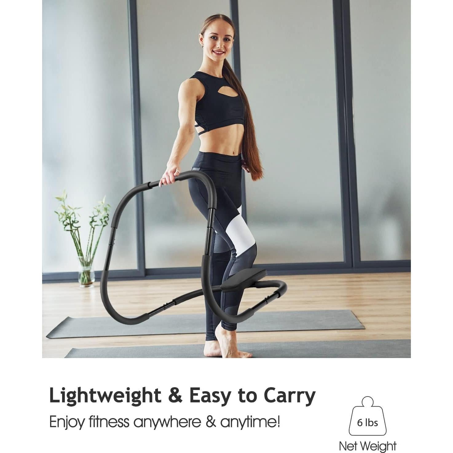 Rodillo Abdominal SPORFIT 1 - Ejercicio en Casa, Negro