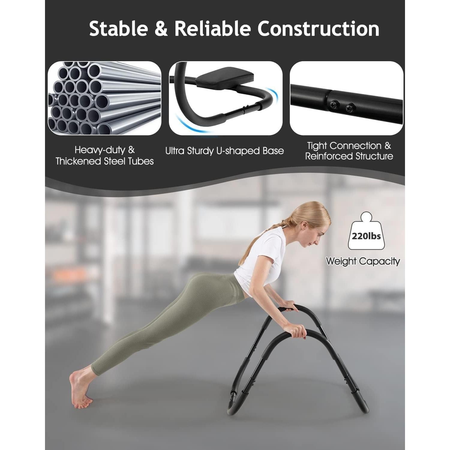 Rodillo Abdominal SPORFIT 1 - Ejercicio en Casa, Negro