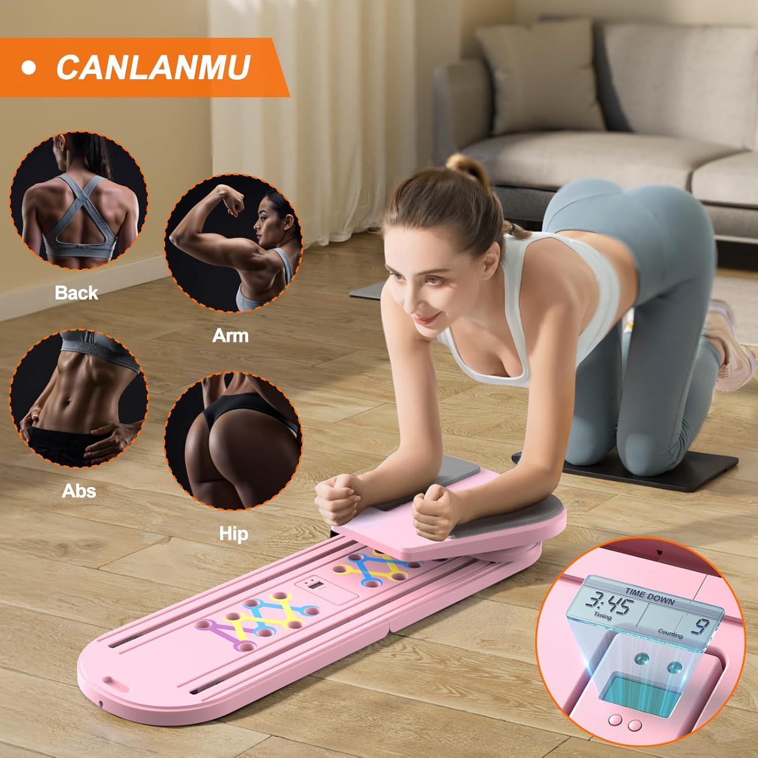 Tabla de Pilates Canlanmu Plegable Rosa Multifuncional 150kg