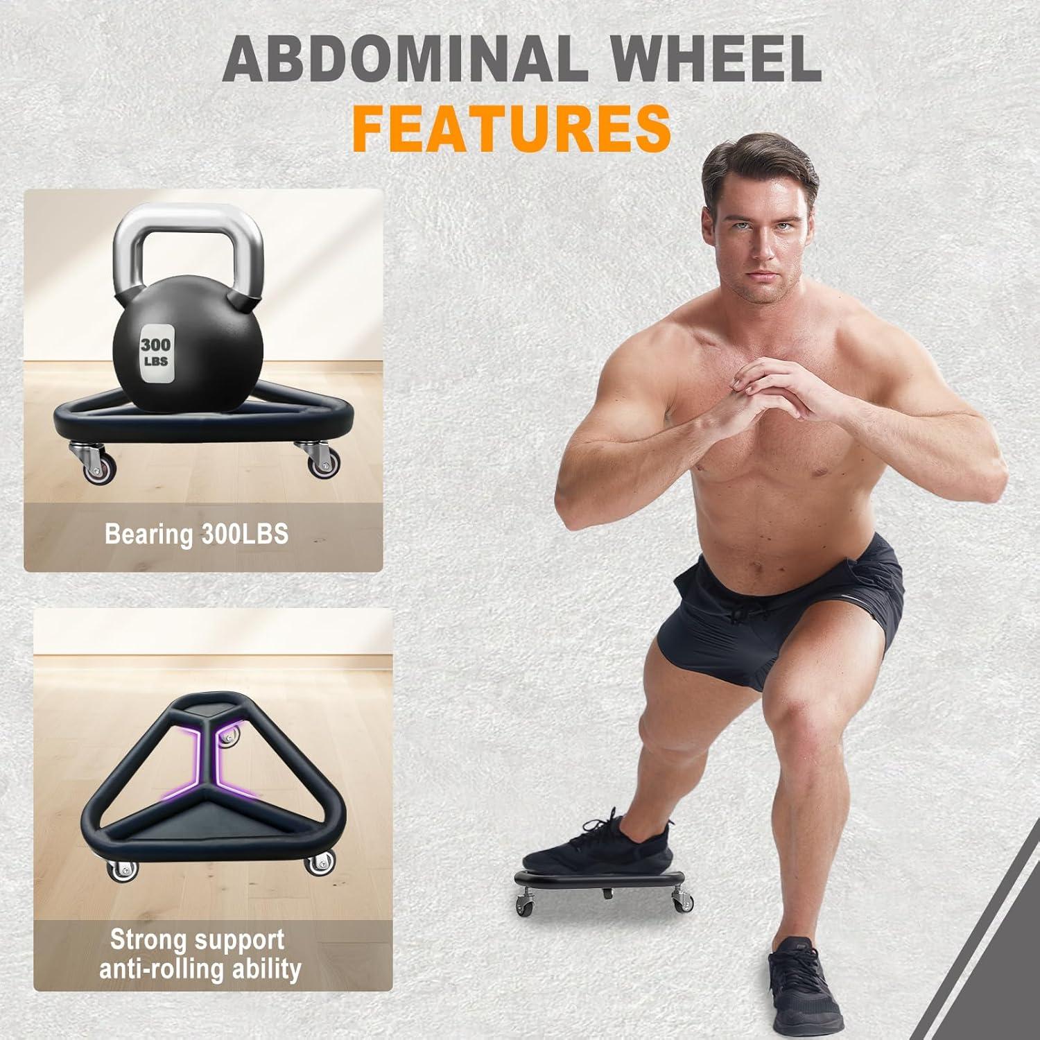 Rueda de Abdominales HOTWAVE Doble Ancha para Gimnasio en Casa