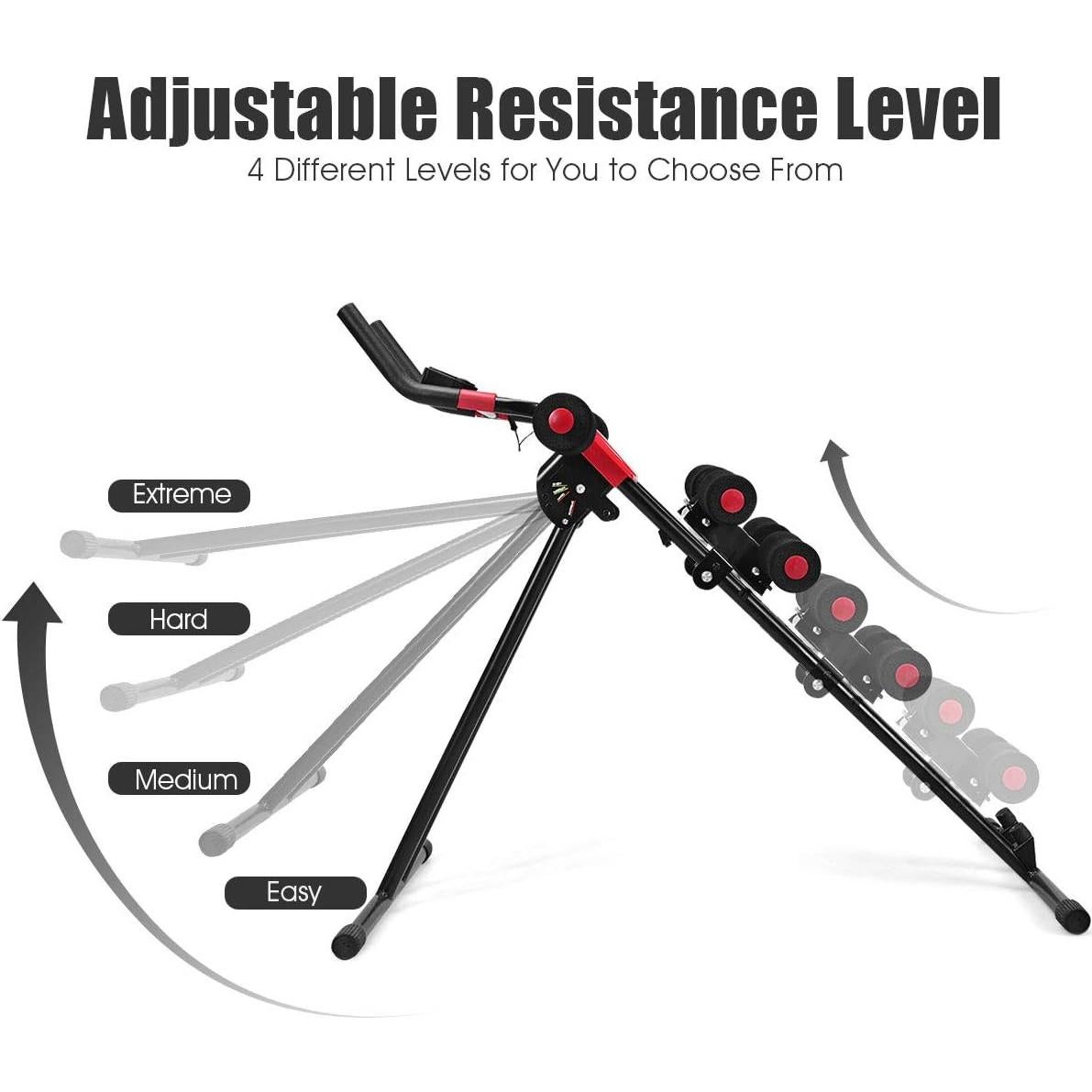 Entrenador Abdominal Plegable Goplus con Pantalla LCD 99.8 kg