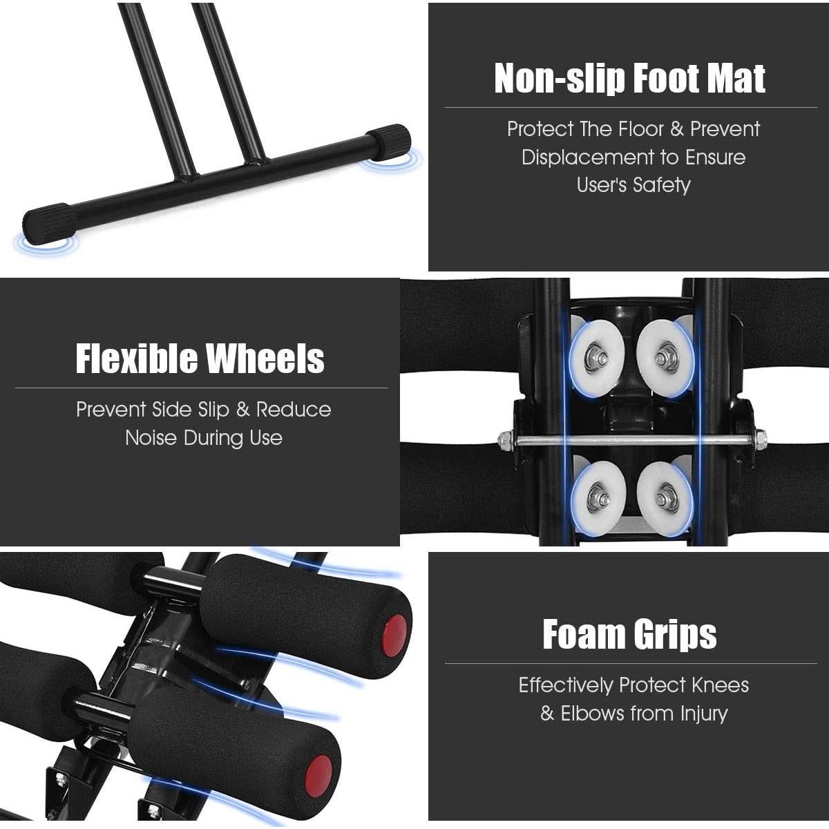 Entrenador Abdominal Plegable Goplus con Pantalla LCD 99.8 kg