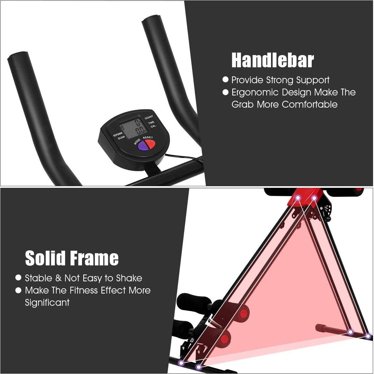 Entrenador Abdominal Plegable Goplus con Pantalla LCD 99.8 kg