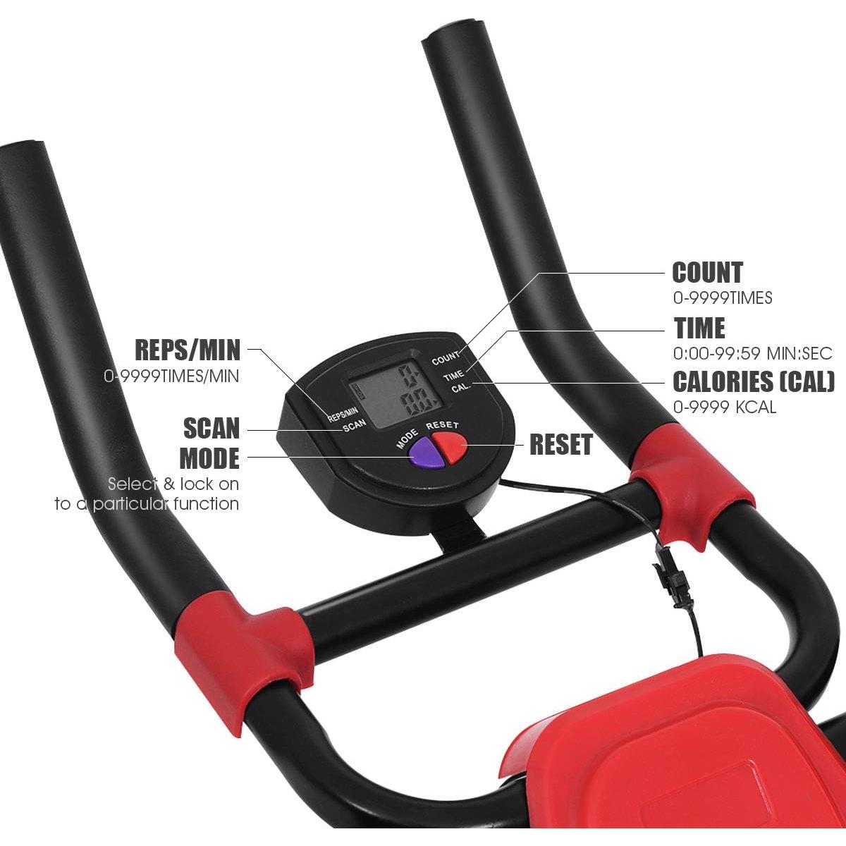 Entrenador Abdominal Plegable Goplus con Pantalla LCD 99.8 kg