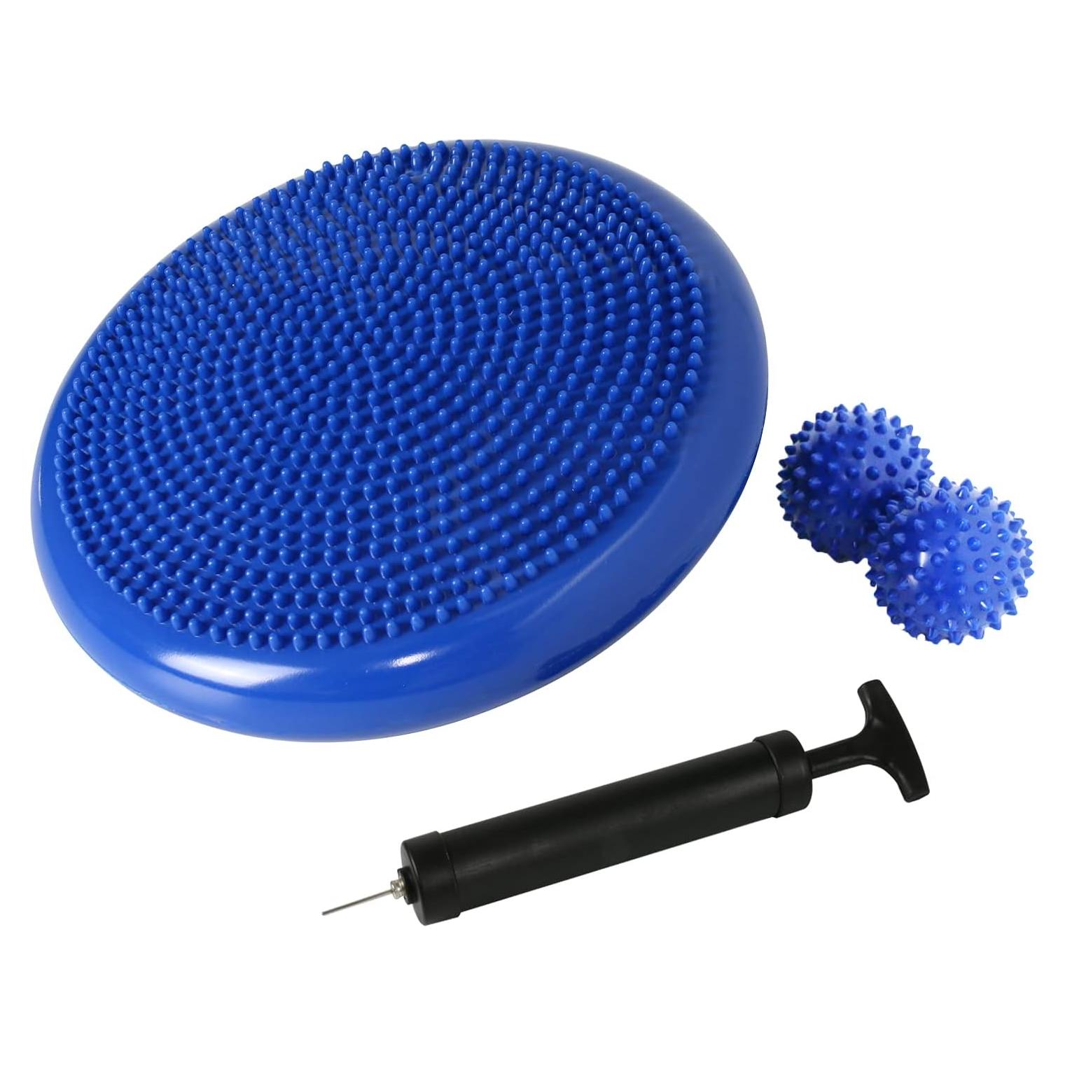 Cojín Inestable Nvzi 34cm con Pelota de Masaje y Bomba