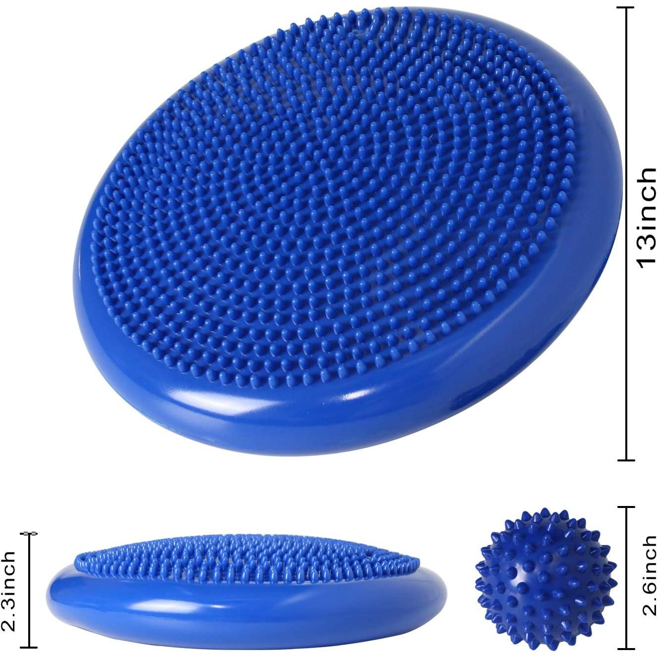 Cojín Inestable Nvzi 34cm con Pelota de Masaje y Bomba