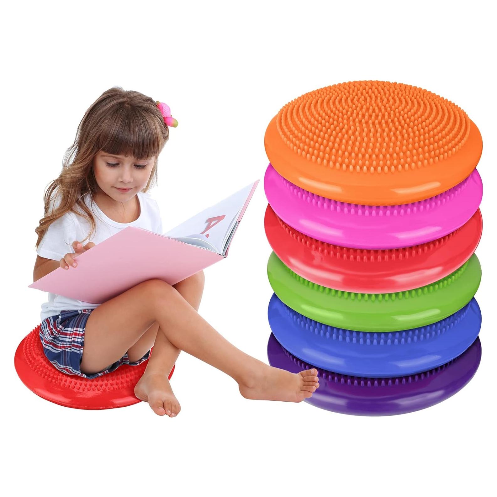 Cojines Wobble Inflados Amylove 6 Pcs para Niños - Equilibrio y Postura