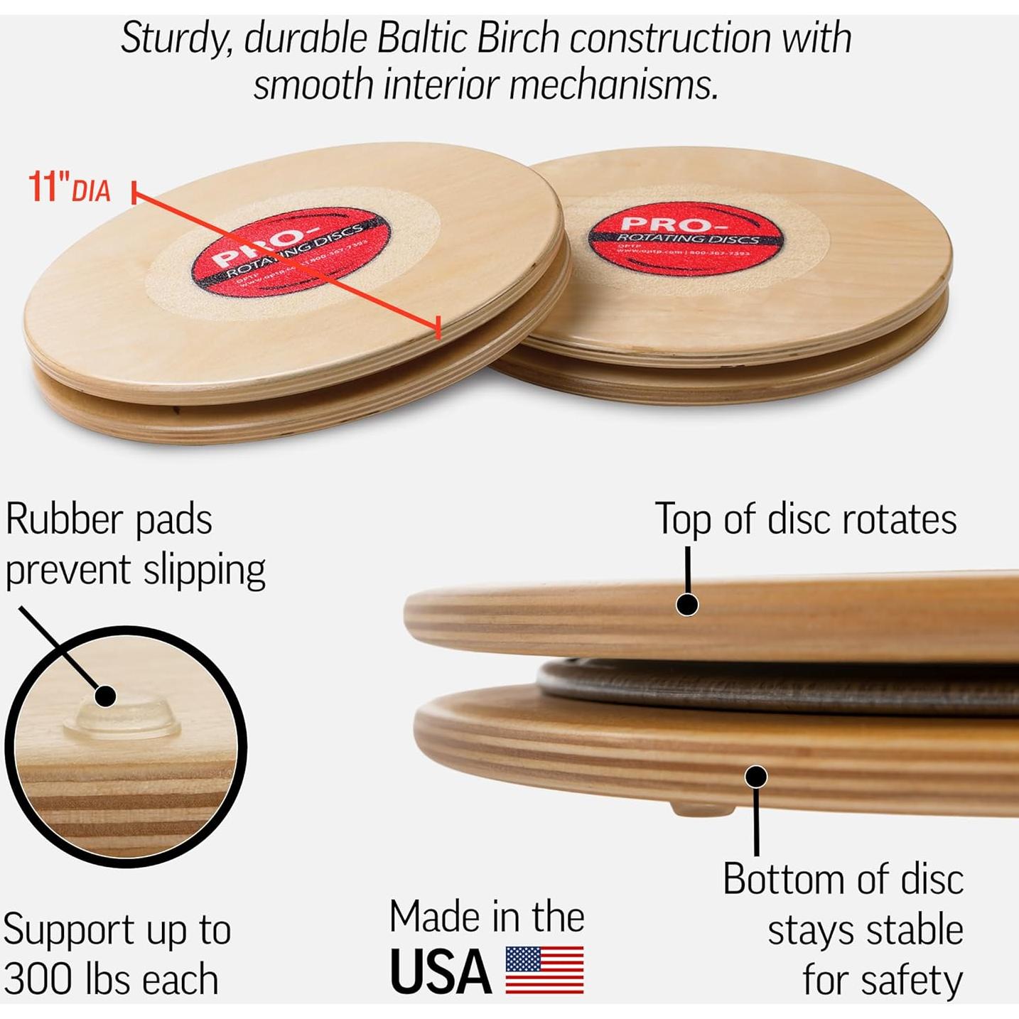 Discos Rotativos OPTP Pro de Madera 28 cm para Ejercicio