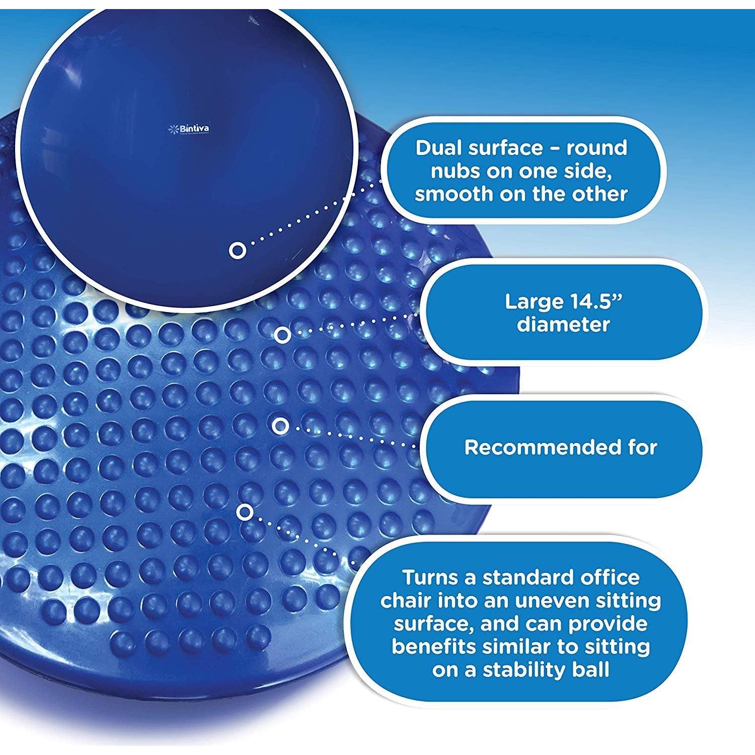 Cojín de Inestabilidad Bintiva 37cm Azul para Ejercicio