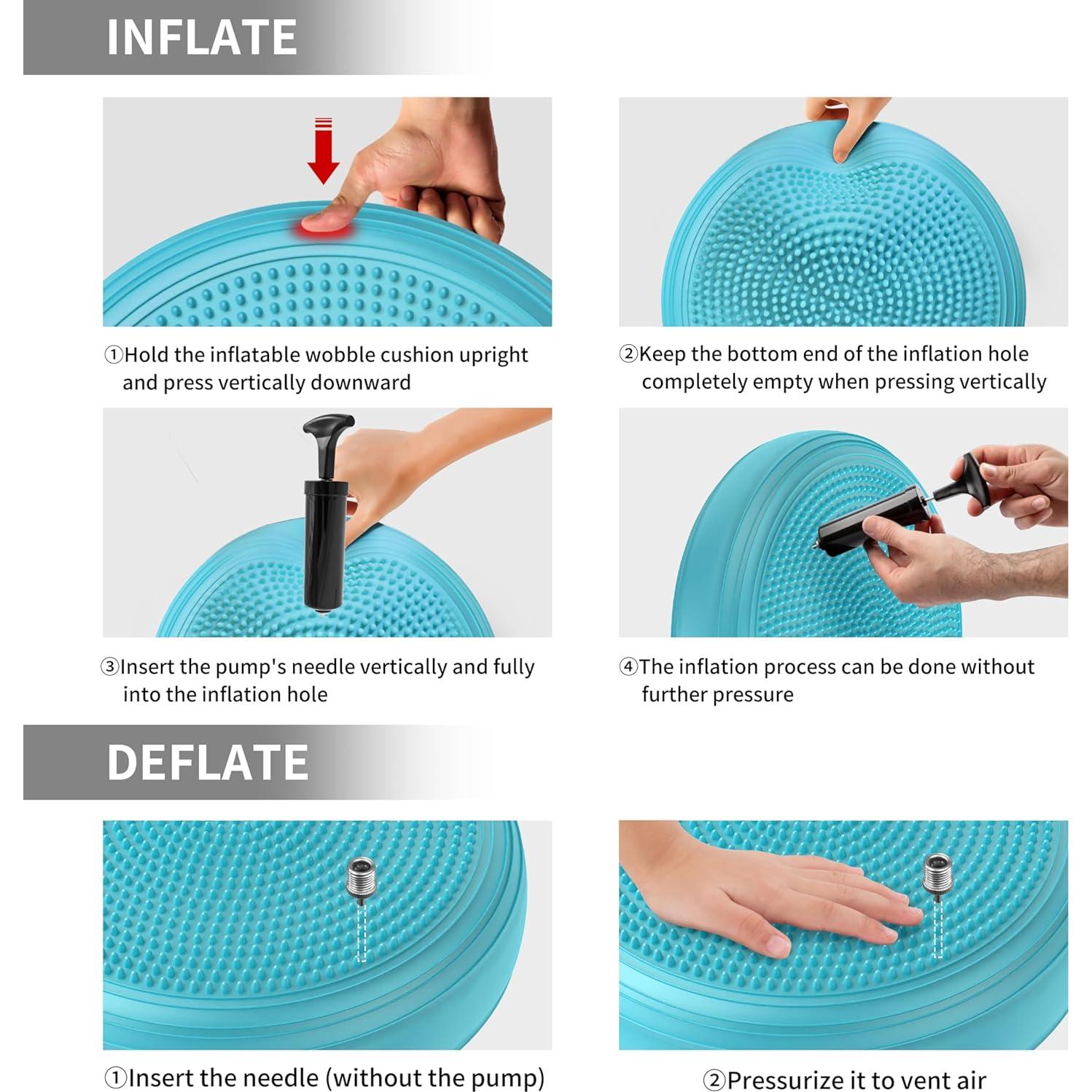 Cojín Inflable Antideslizante FITMIND 33cm para Postura y Fitness