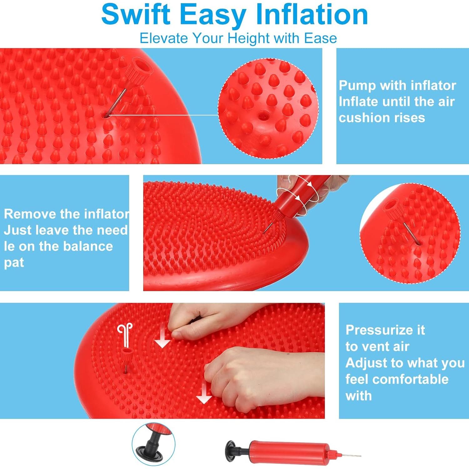 Cojín Inflable de Inestabilidad PATIKIL 33.5 cm PVC con Bomba