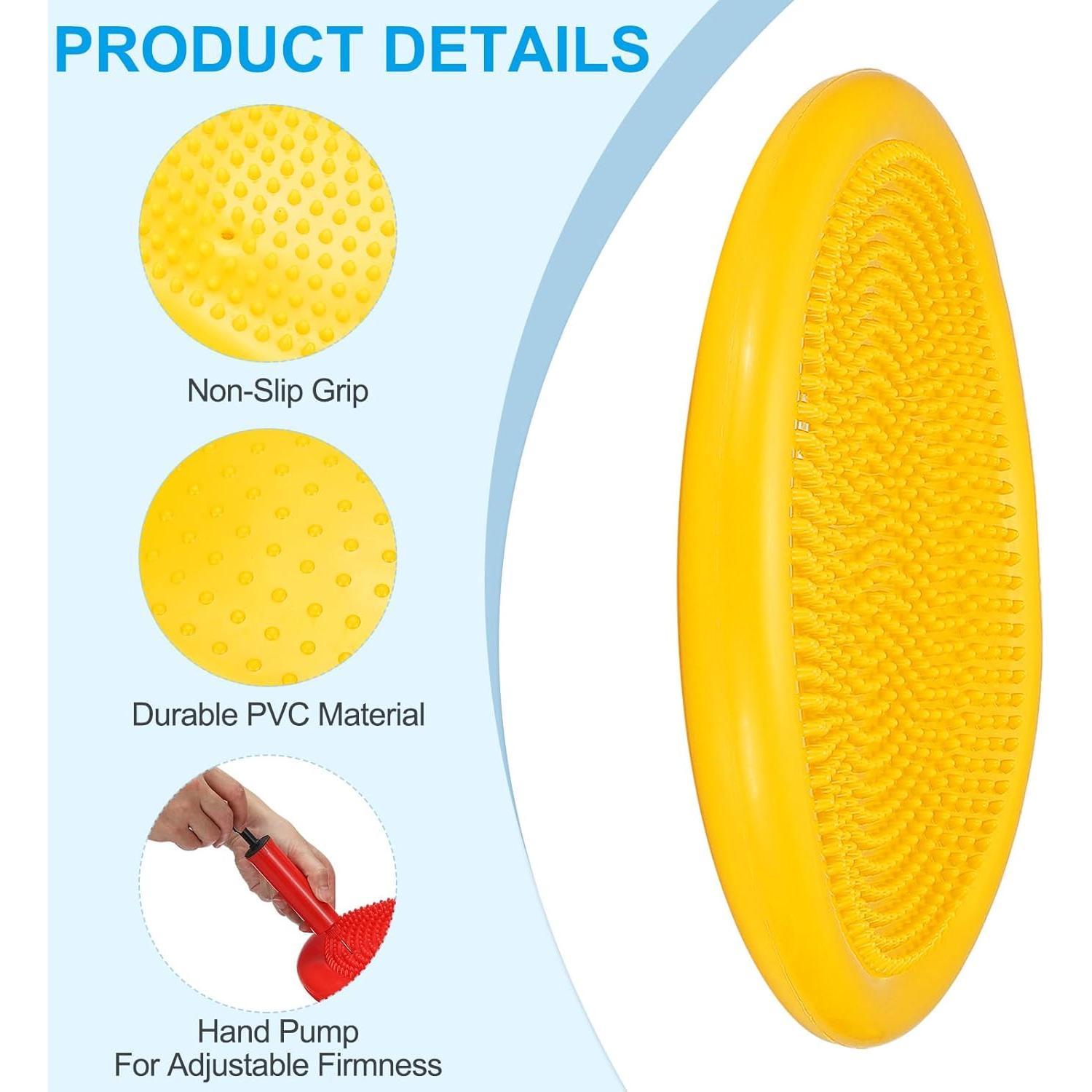 Cojín Inflable de Inestabilidad PATIKIL 33.5 cm PVC Amarillo