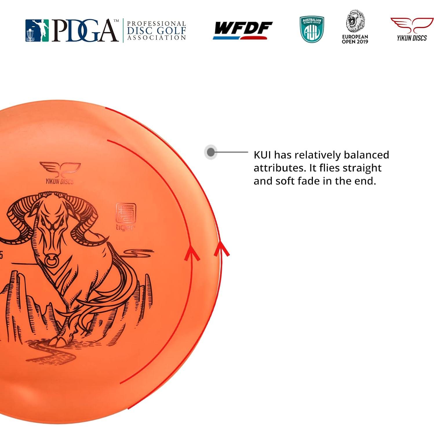 Disco de Golf Yikun Midrange 165g Naranja Aprobado PDGA