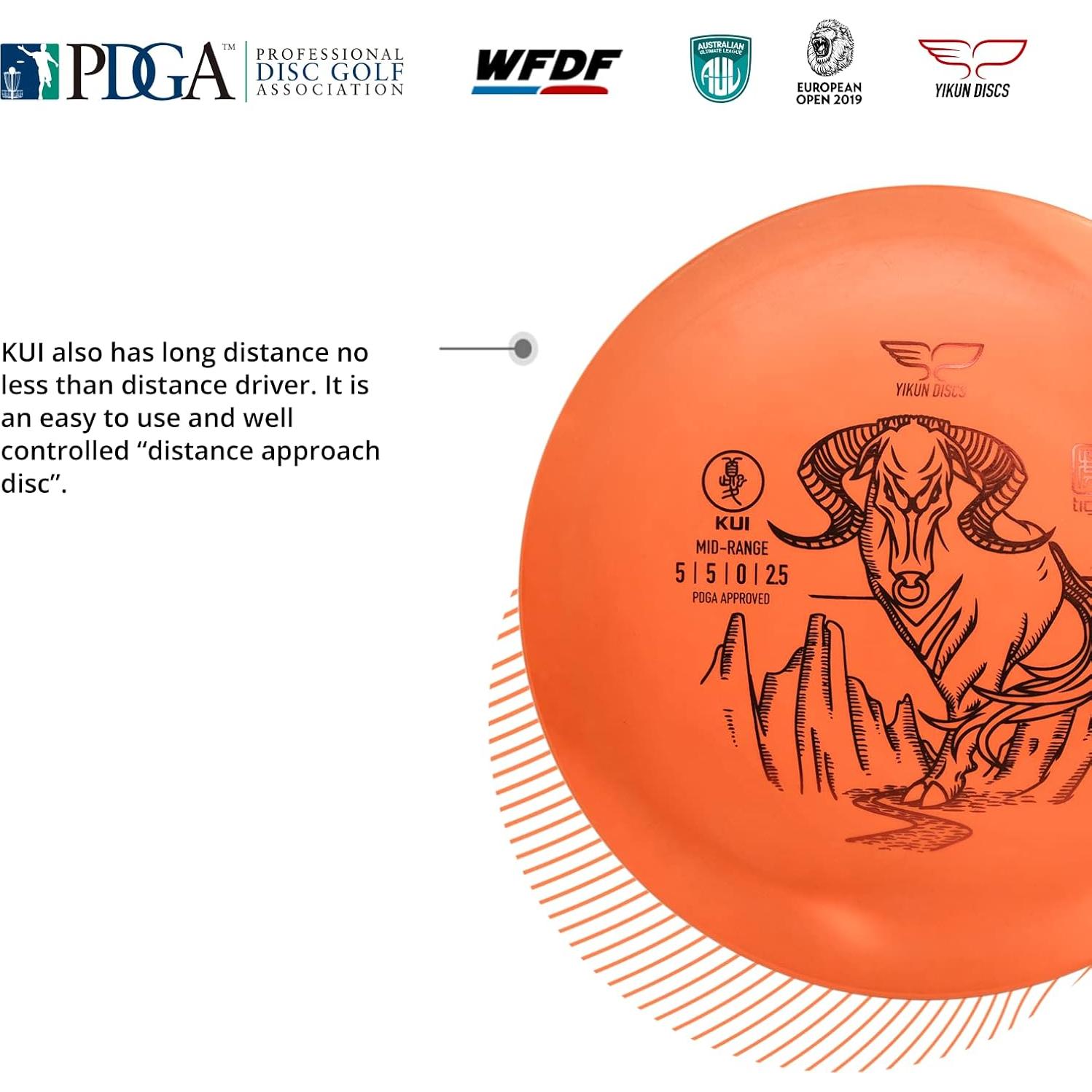 Disco de Golf Yikun Midrange 165g Naranja Aprobado PDGA