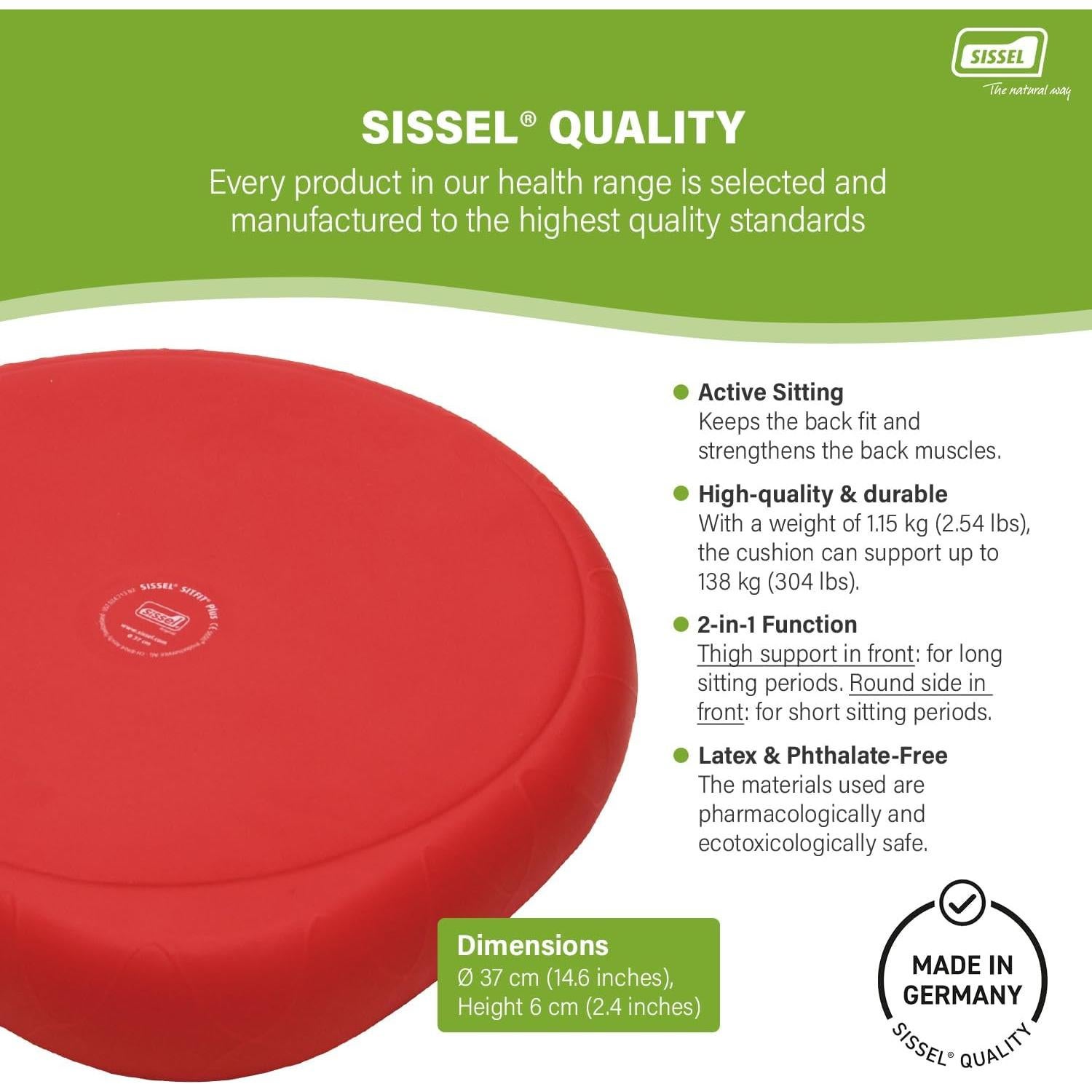 Cojín de Asiento Activo Sissel SitFit Plus Rojo 36.83 cm