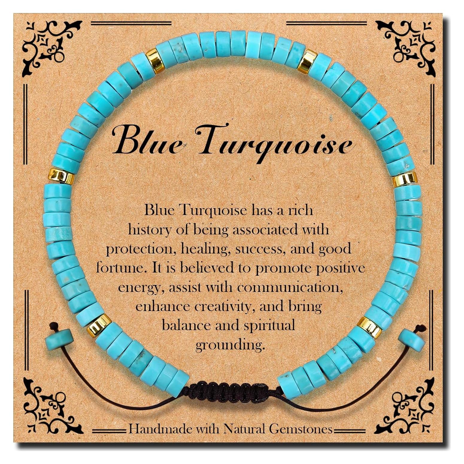 Pulsera de Turquesa Azul Heishi BONNY BOXX 2x4mm Unisex