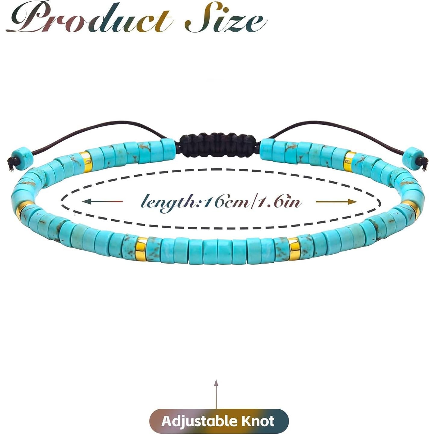 Pulsera de Turquesa Azul Heishi BONNY BOXX 2x4mm Unisex