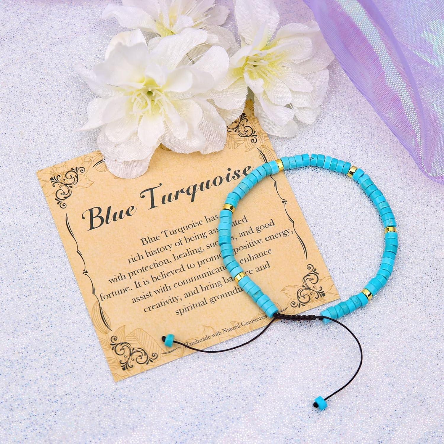Pulsera de Turquesa Azul Heishi BONNY BOXX 2x4mm Unisex