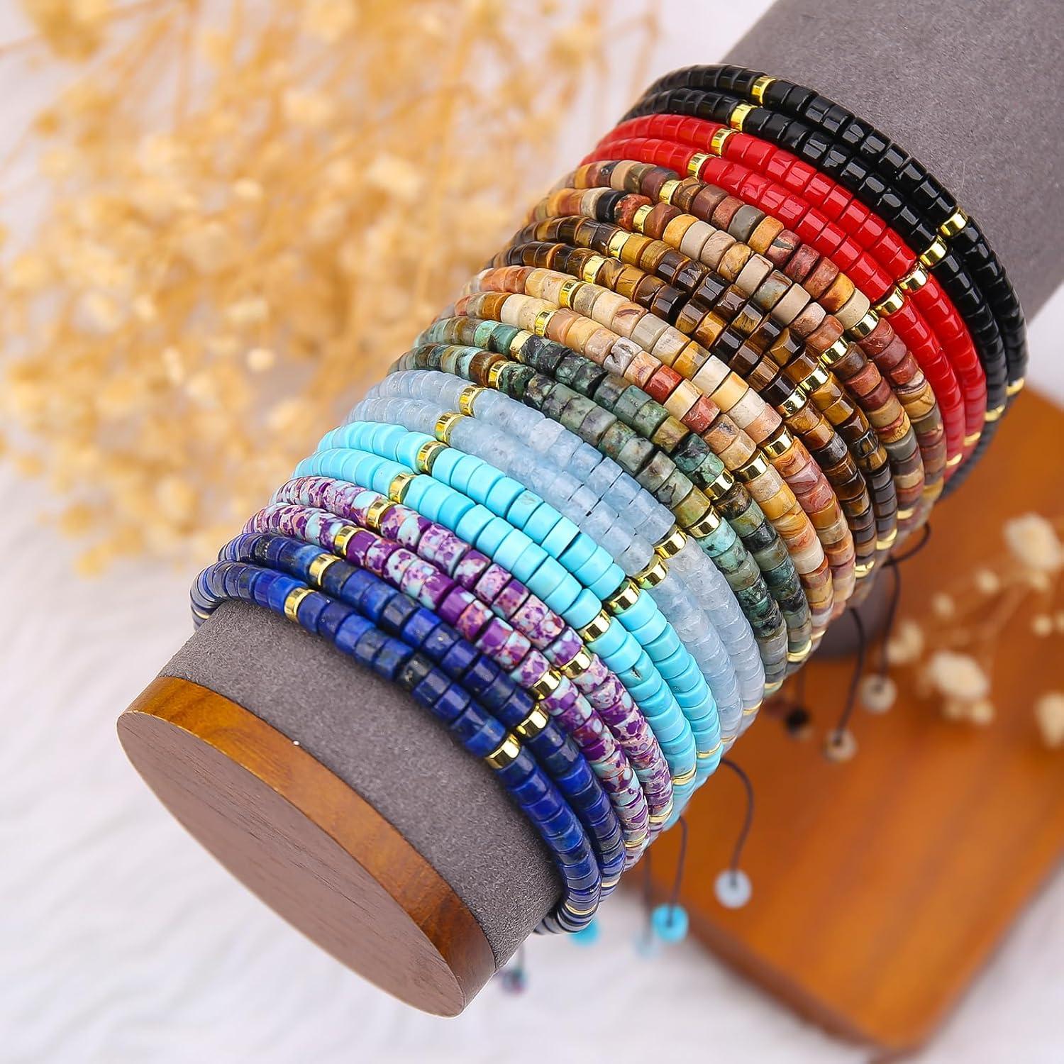 Pulsera de Turquesa Azul Heishi BONNY BOXX 2x4mm Unisex