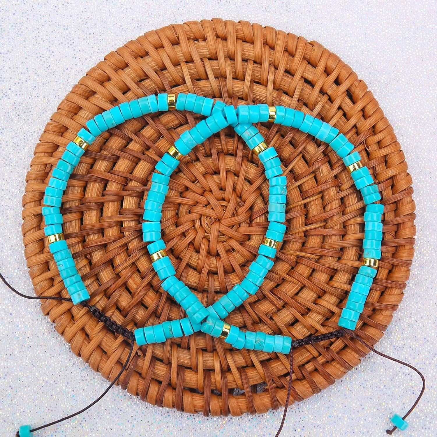 Pulsera de Turquesa Azul Heishi BONNY BOXX 2x4mm Unisex