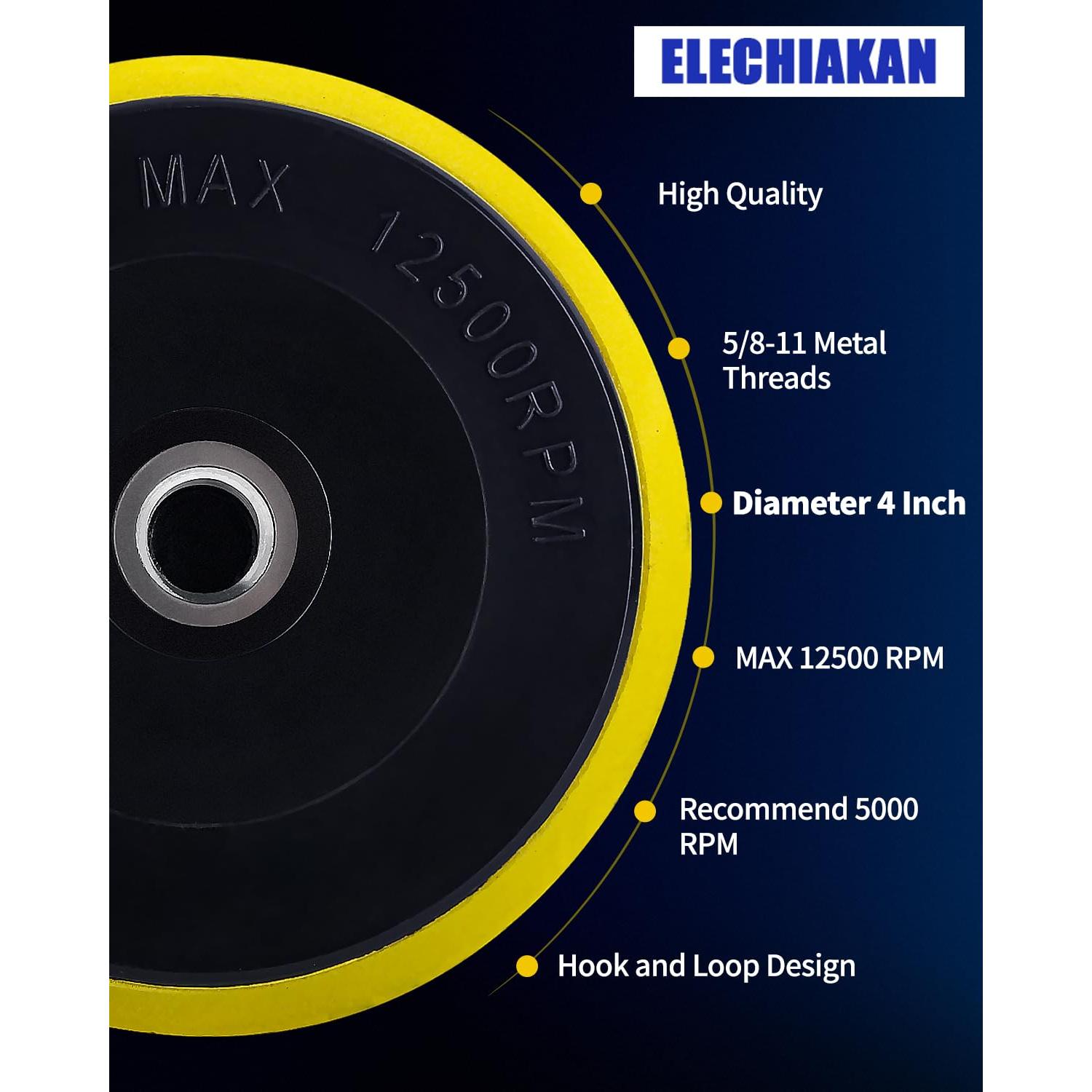 123 Discos de Lijado 4" Elechiakan para Amoladora Angular