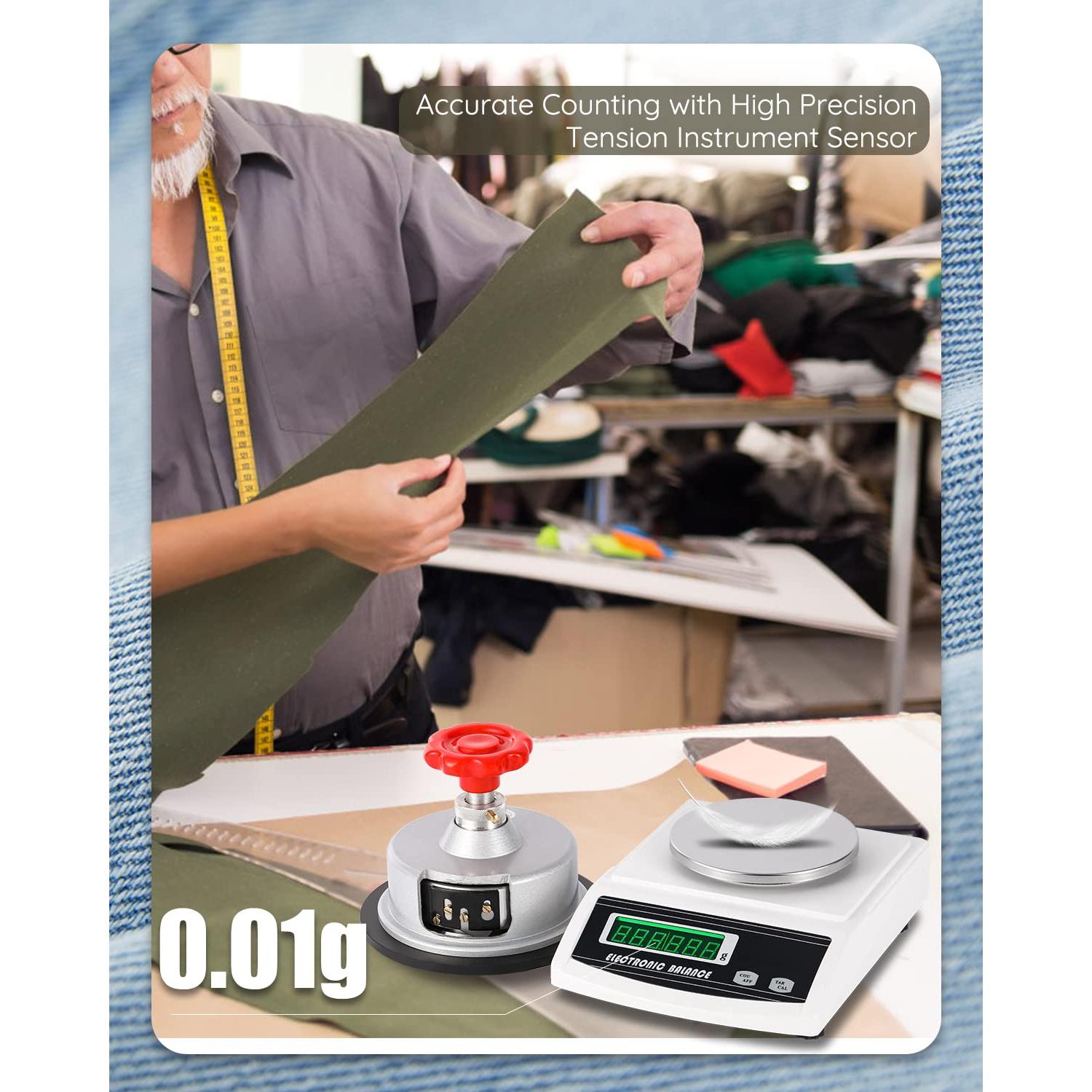 Balanza Electrónica de Peso de Tela NEWTRY 600g/0.01g con Muestreador