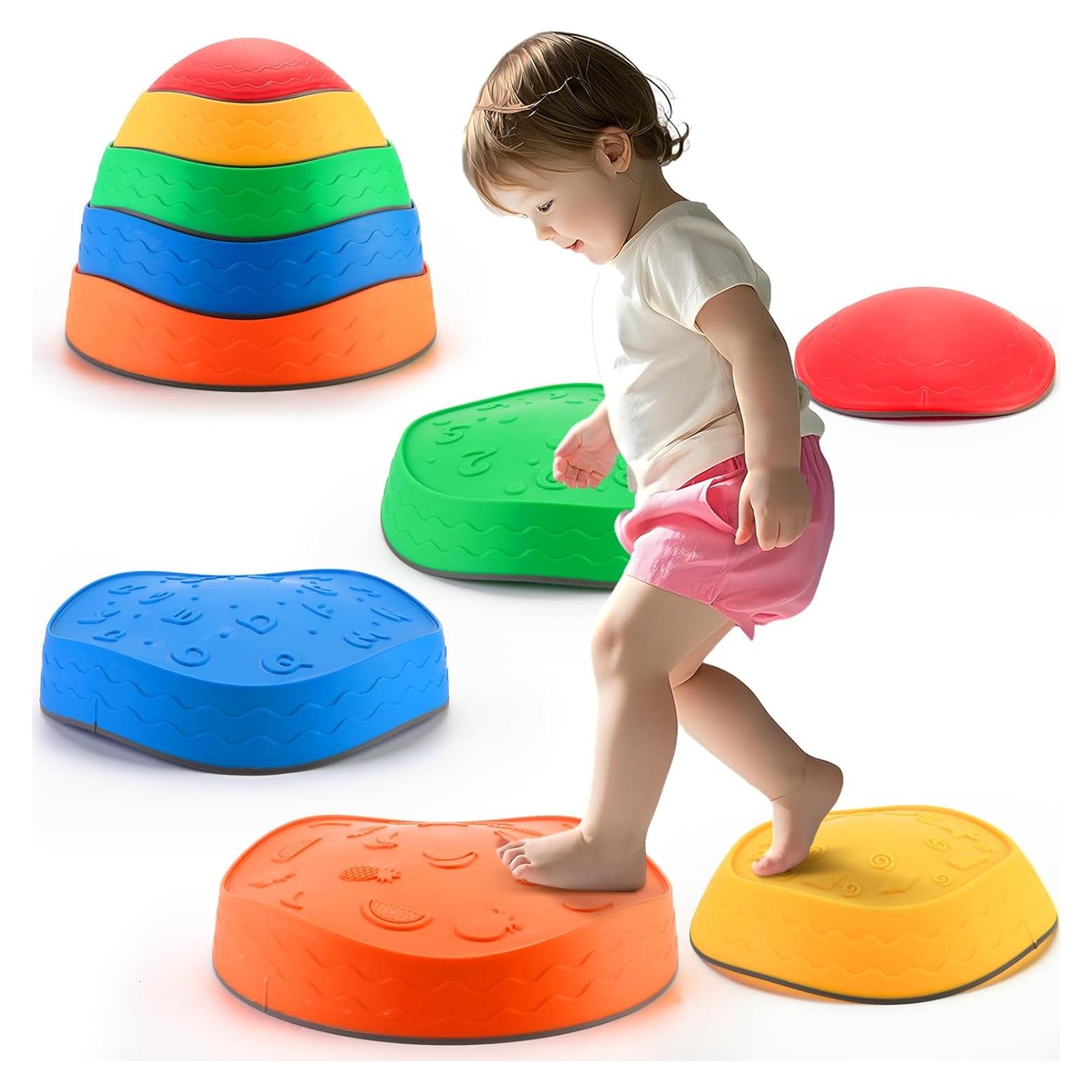 Piedras de Paso Antideslizantes Astrell - 5 Piezas para Niños