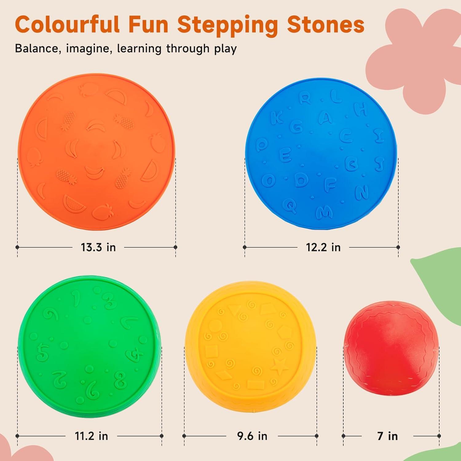 Piedras de Paso Antideslizantes Astrell - 5 Piezas para Niños