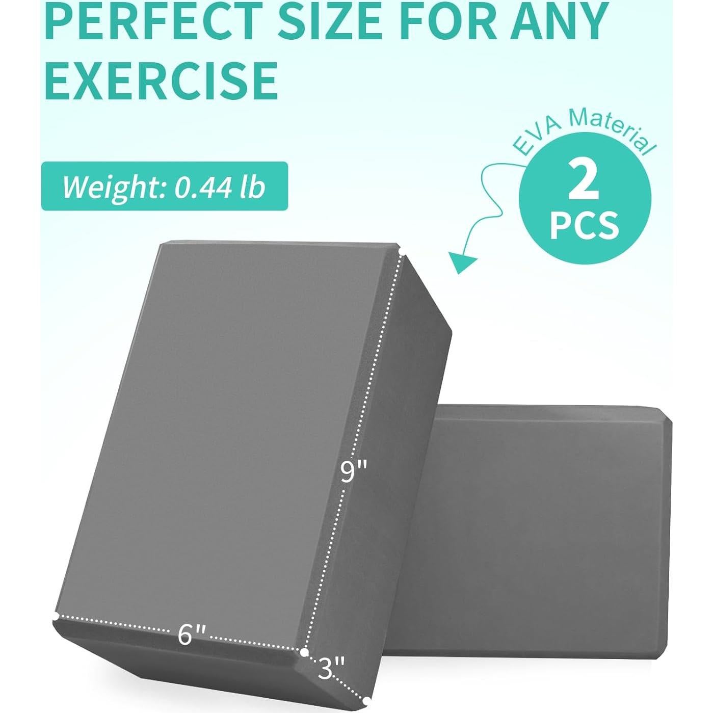 Bloques de Yoga H.J. Immbir 2 Pack Antideslizantes 23x15x8cm