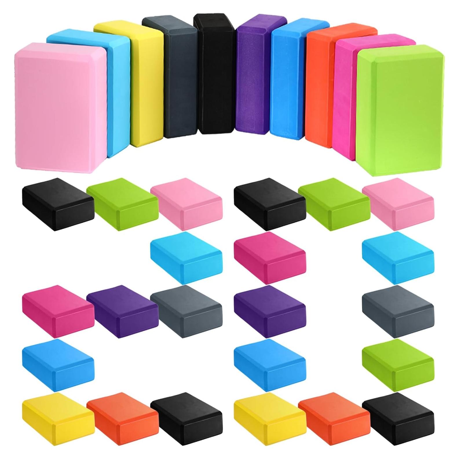 20 Bloques de Yoga EVA Yilloog Multicolor Antideslizantes 23x15x7.5cm