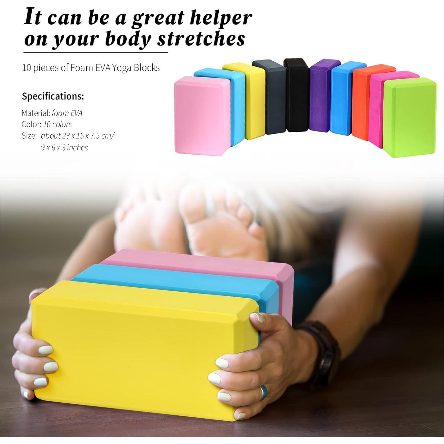 20 Bloques de Yoga EVA Yilloog Multicolor Antideslizantes 23x15x7.5cm