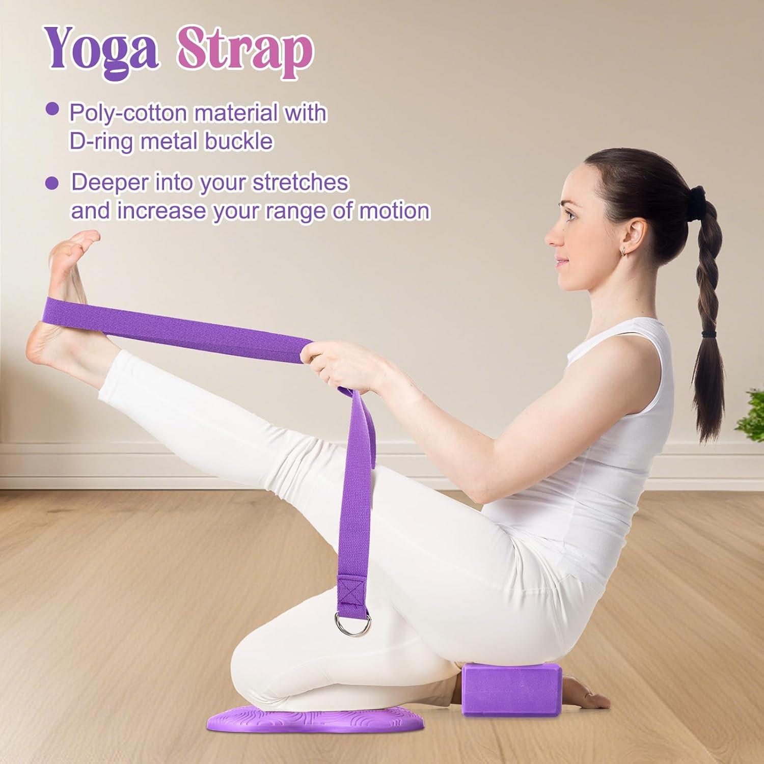 Kit de Yoga 5 Piezas RoundFunny: Bloques, Almohadillas y Correa