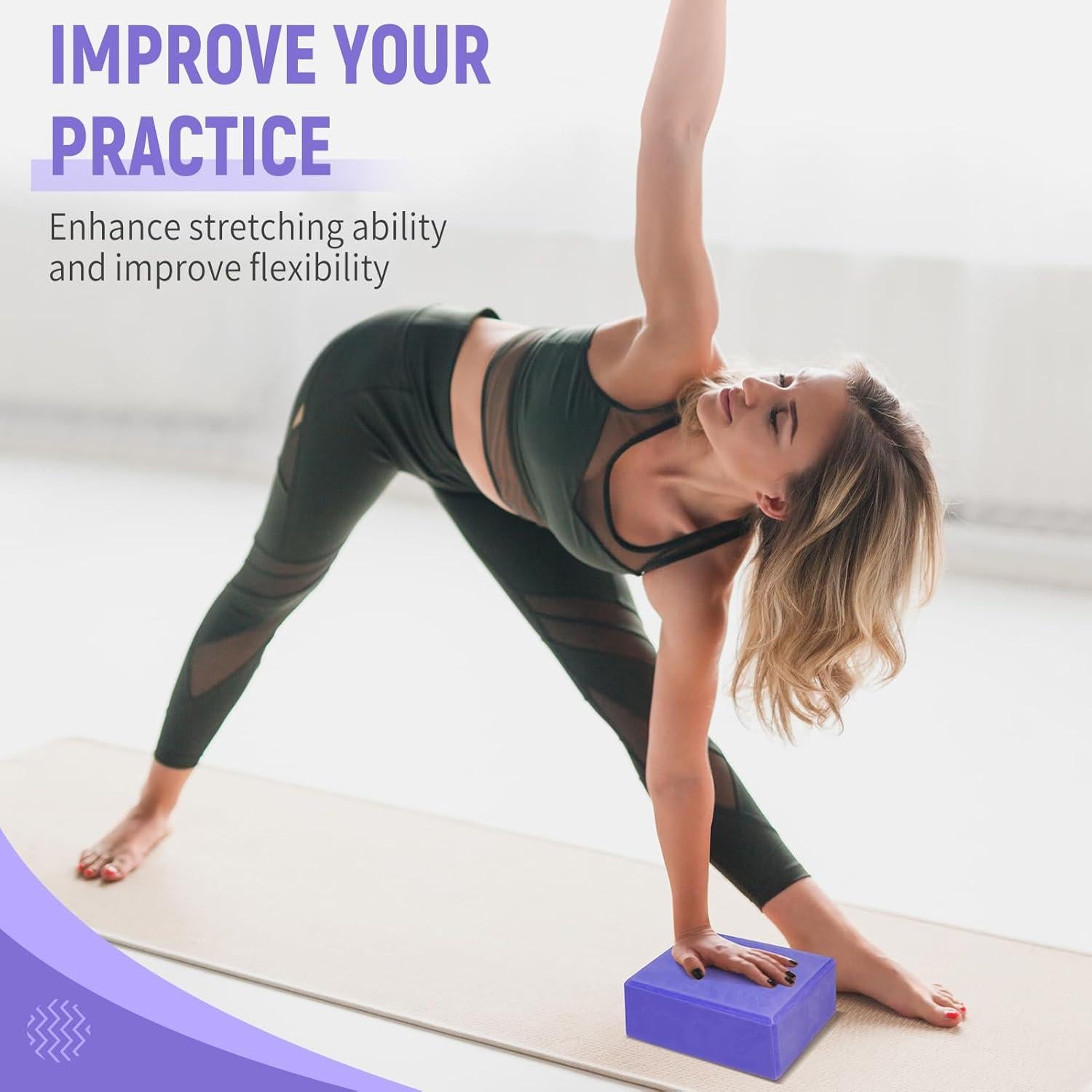 Bloques de Yoga Corsiampoo 2 Pack EVA Antideslizantes 22.86x15.24 cm