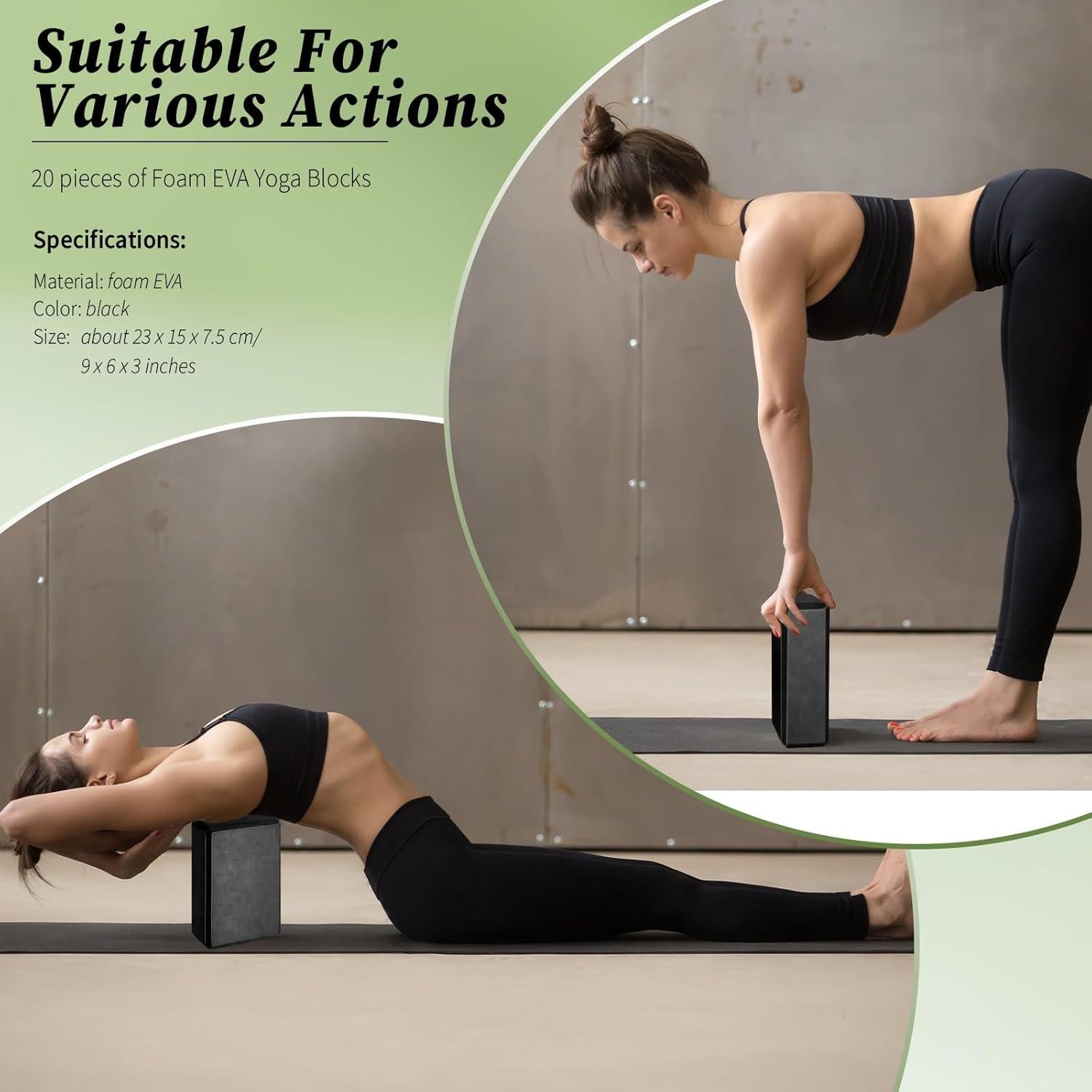 Bloques de Yoga de Espuma EVA Yilloog - 20 Pcs Antideslizantes