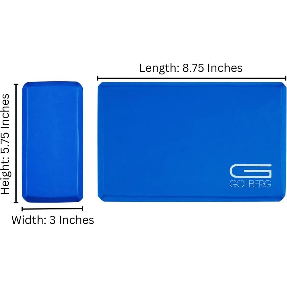 Bloque de Yoga de Espuma GOLBERG G - Antideslizante Azul 22.23x14.61cm