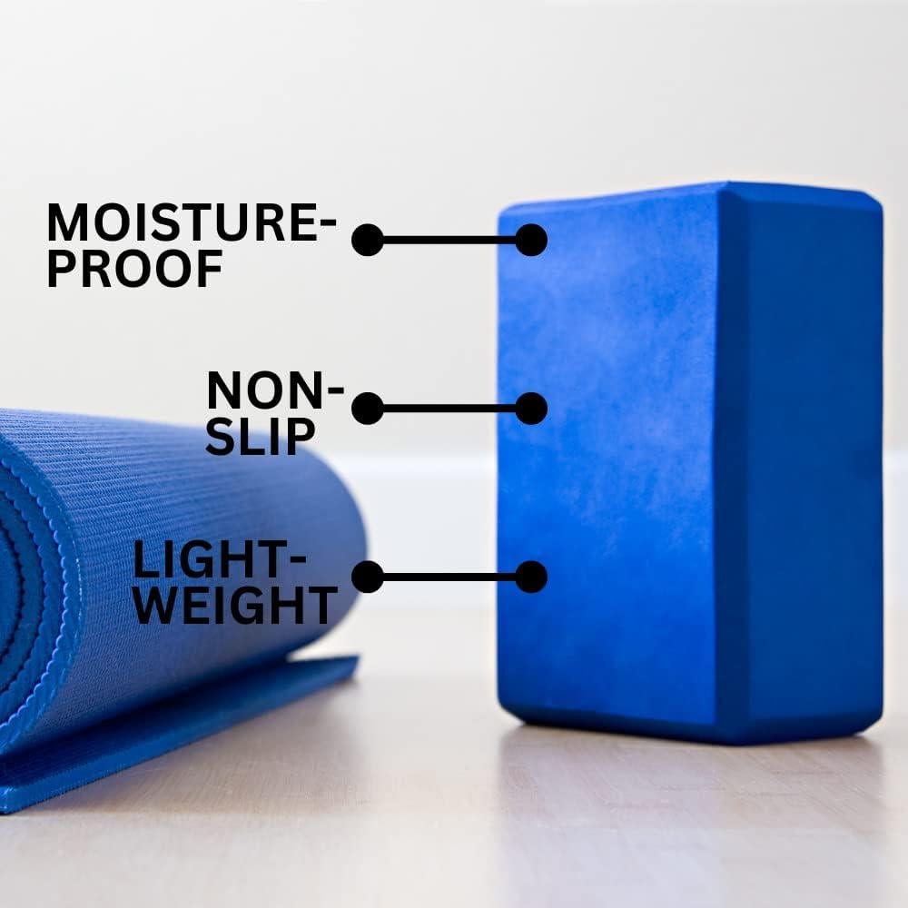 Bloque de Yoga de Espuma GOLBERG G - Antideslizante Azul 22.23x14.61cm