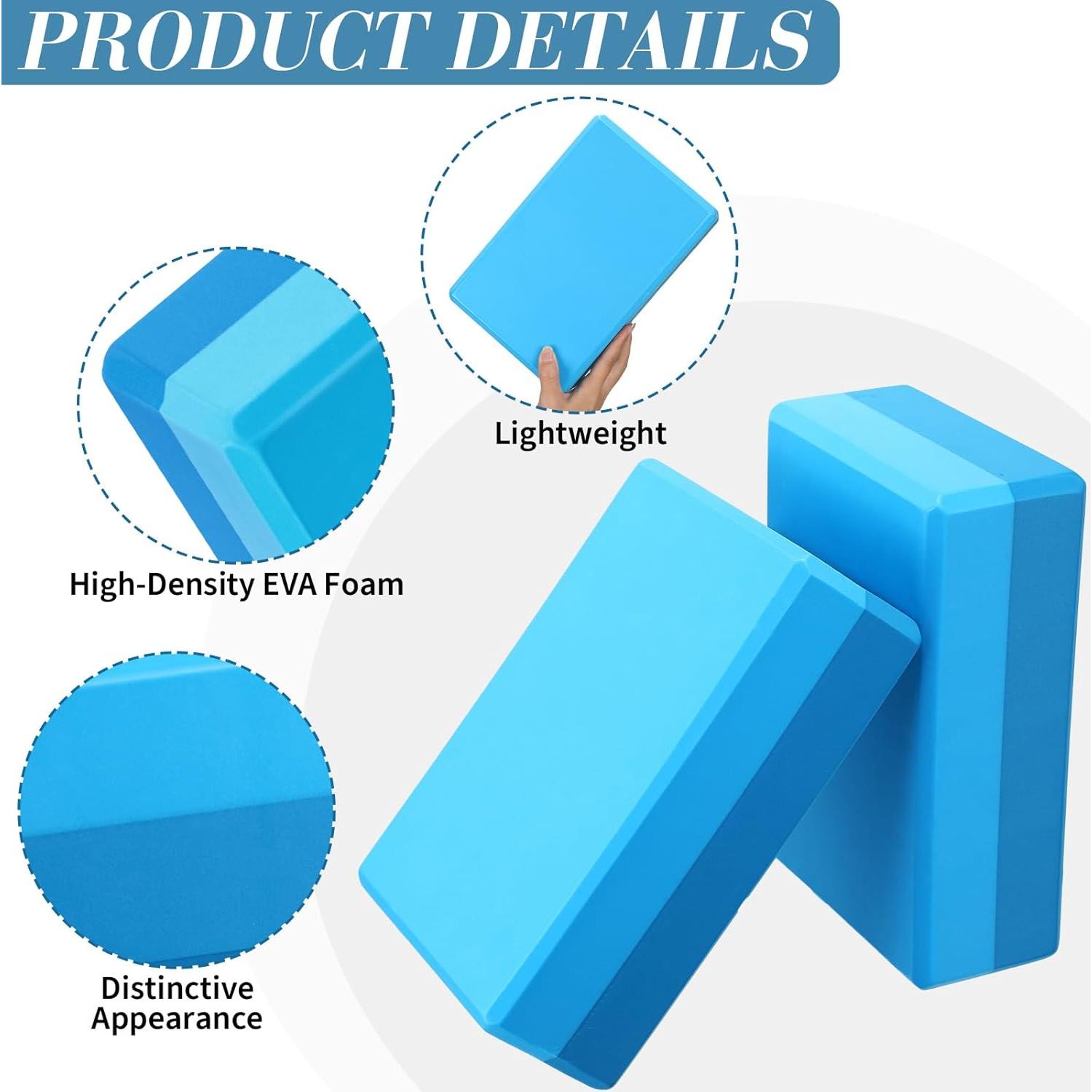 Bloques de Yoga Liliful 10 Pcs Espuma EVA Antideslizante 23x15x7.5 cm