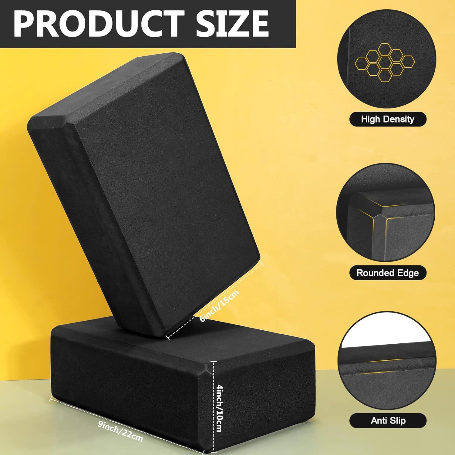 30 Bloques de Yoga Lenwen Espuma EVA Antideslizante 23x15x7.6cm