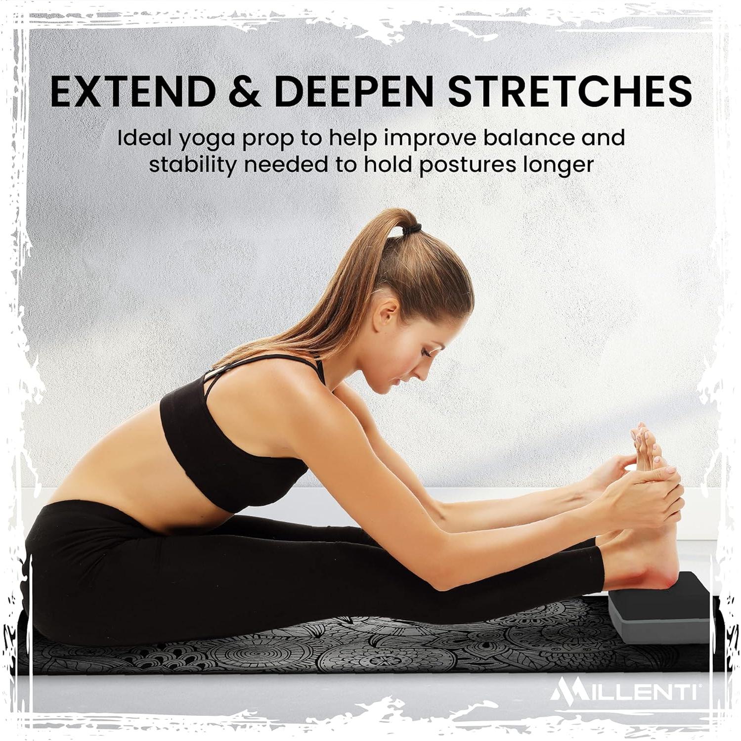 Bloque de Yoga Millenti Gris EVA Antideslizante 22.86x15.24x10.16 cm