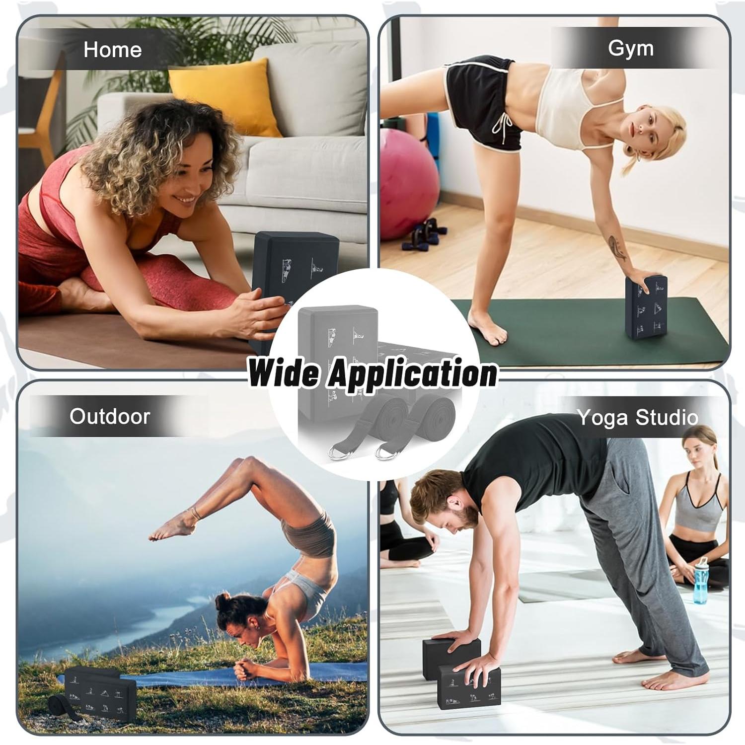 Juego de Bloques de Yoga RETON con Correas - 2 Piezas, EVA