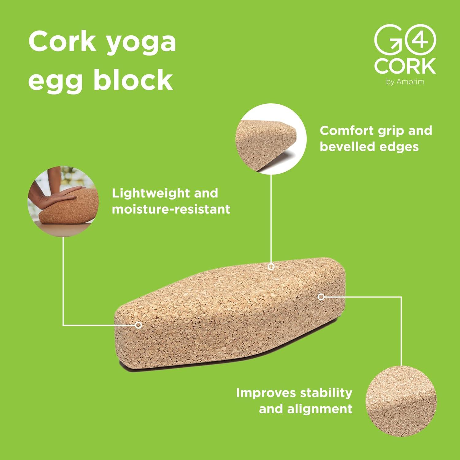 Bloque de Yoga de Corcho Go4Cork Ovalado 28x10x8 cm Antideslizante