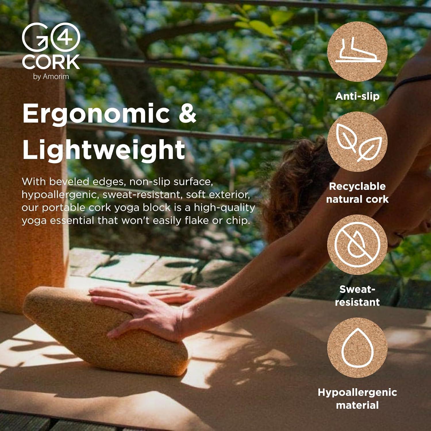 Bloque de Yoga de Corcho Go4Cork Ovalado 28x10x8 cm Antideslizante