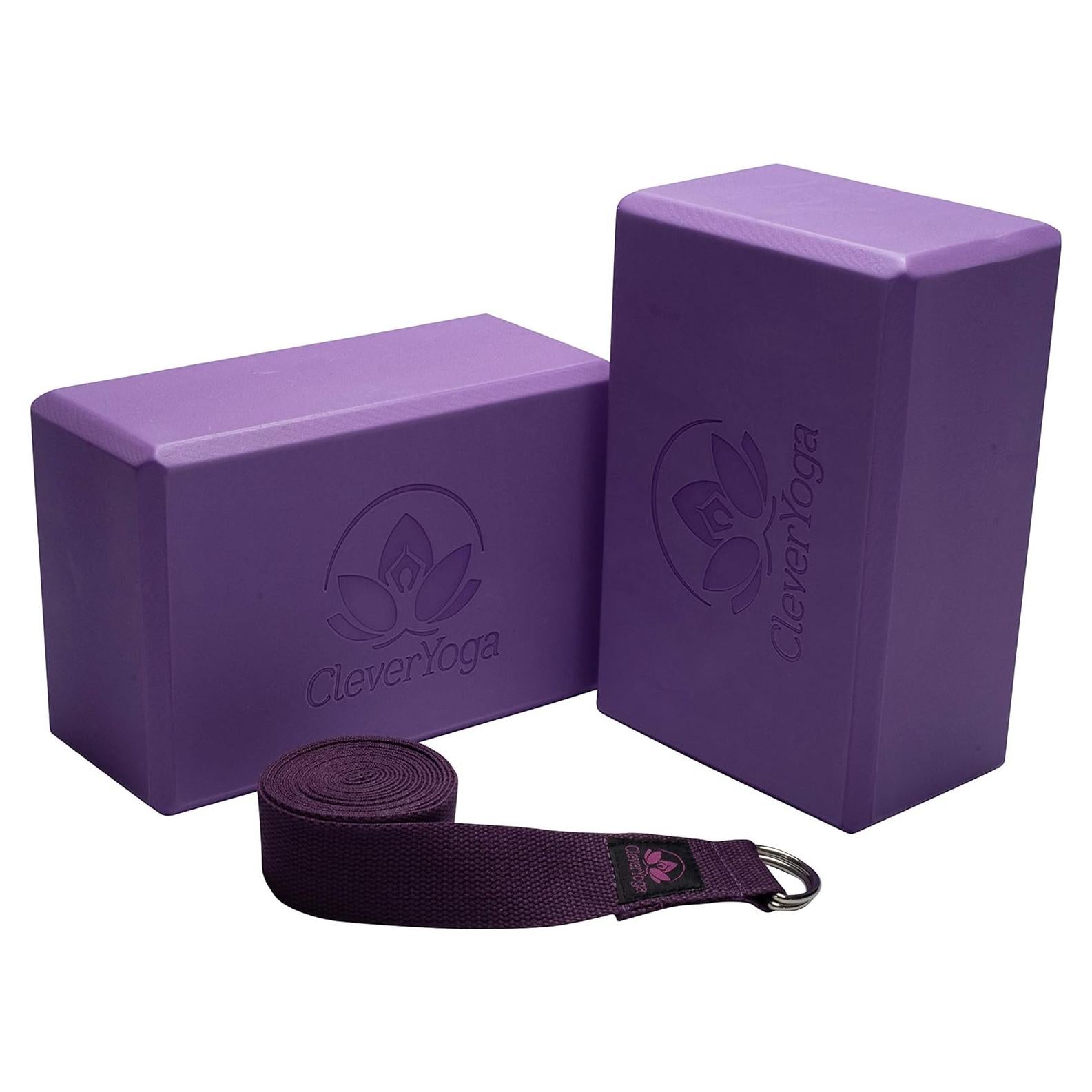 Bloques de Yoga Clever 2 Pack + Correa de Algodón 2.44m