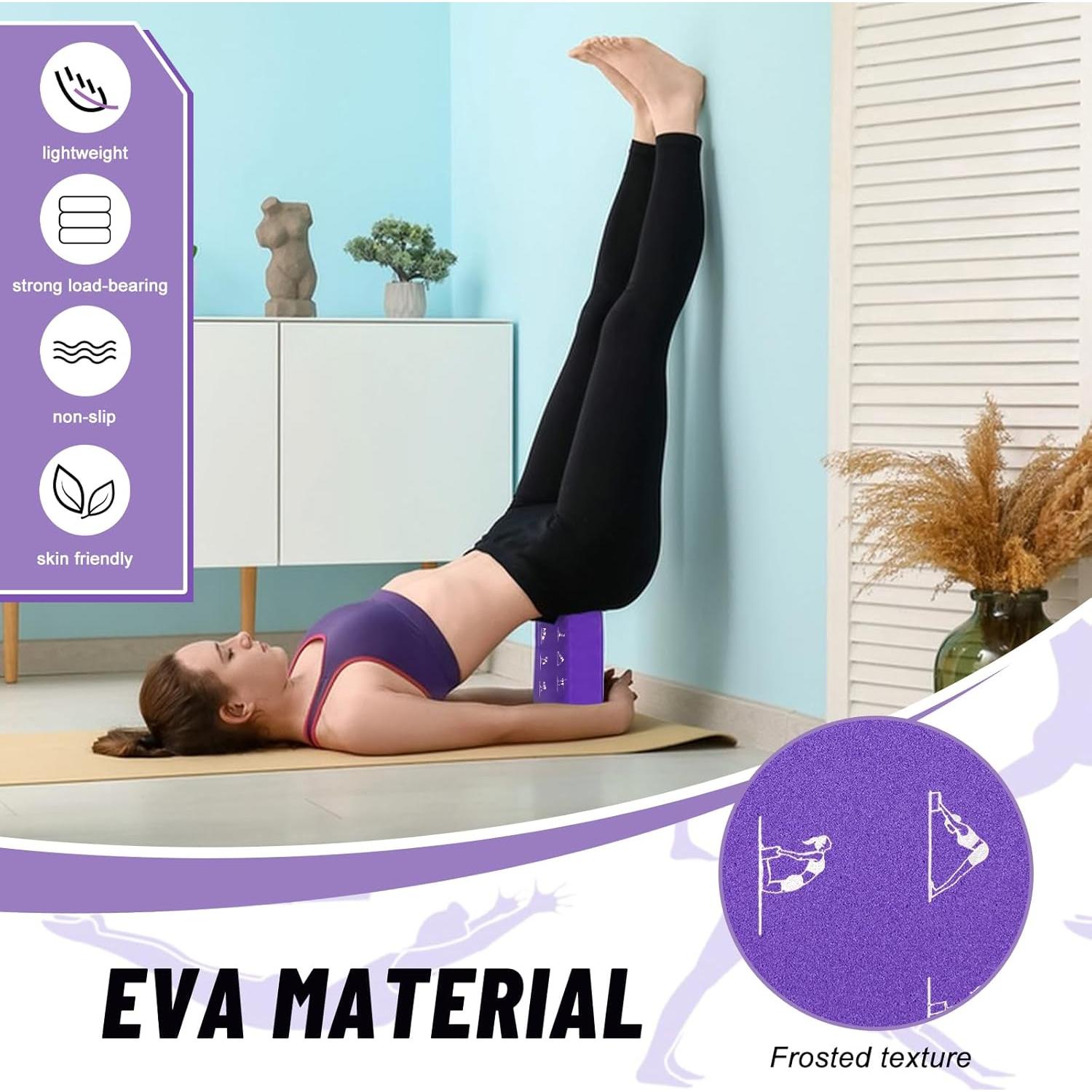 Set de Bloques de Yoga RETON 2 Piezas + 2 Correas Antideslizantes