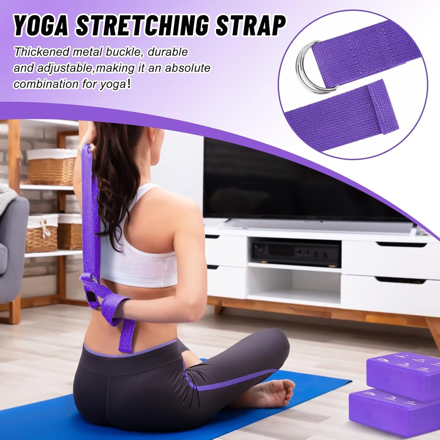 Set de Bloques de Yoga RETON 2 Piezas + 2 Correas Antideslizantes