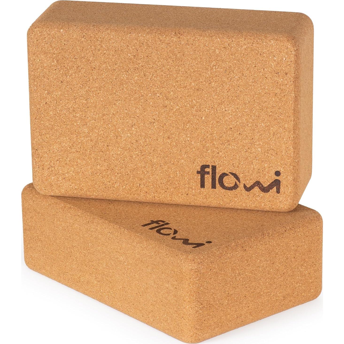 Bloques de Yoga de Corcho Natural Flowi - 2 Piezas con Correa