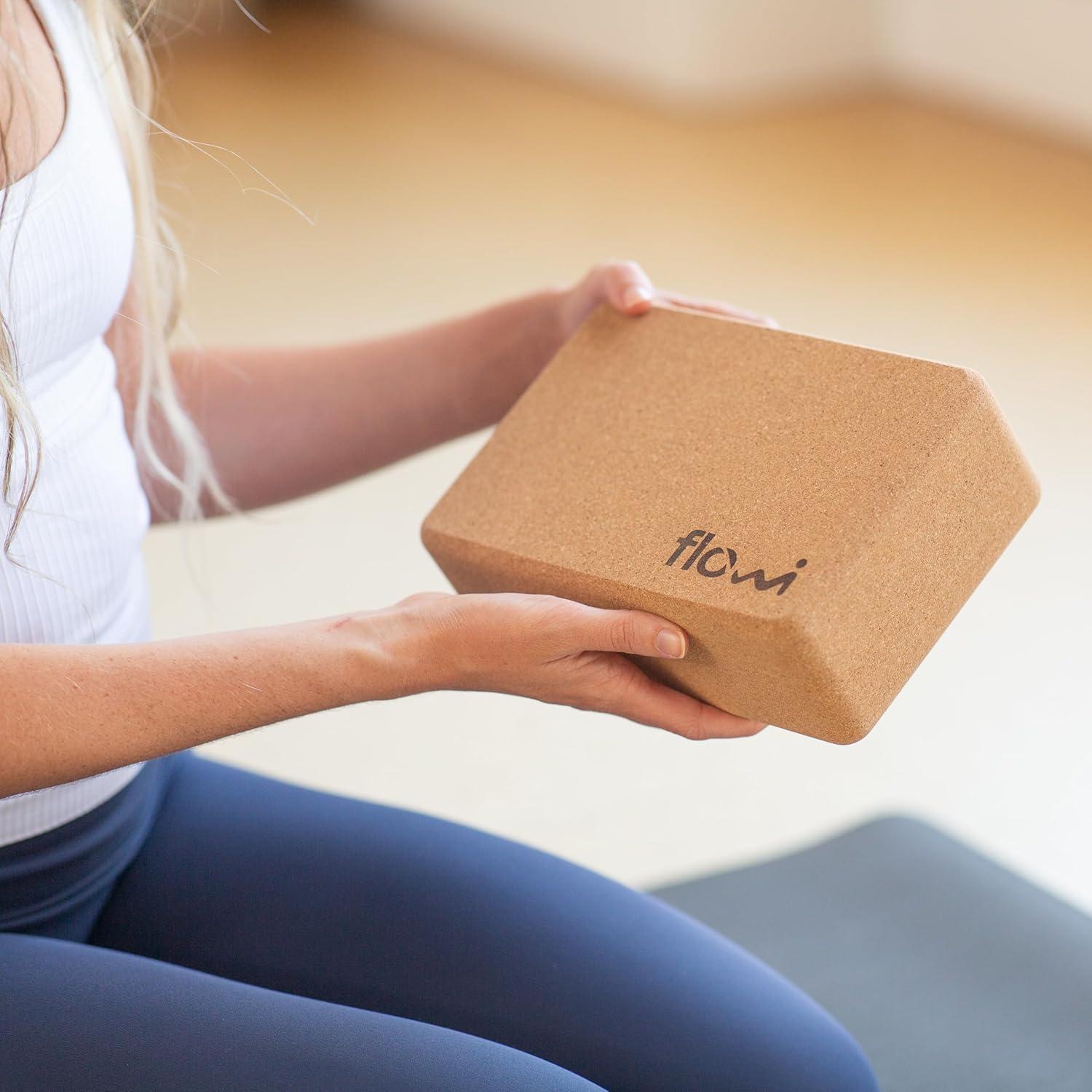 Bloques de Yoga de Corcho Natural Flowi - 2 Piezas con Correa