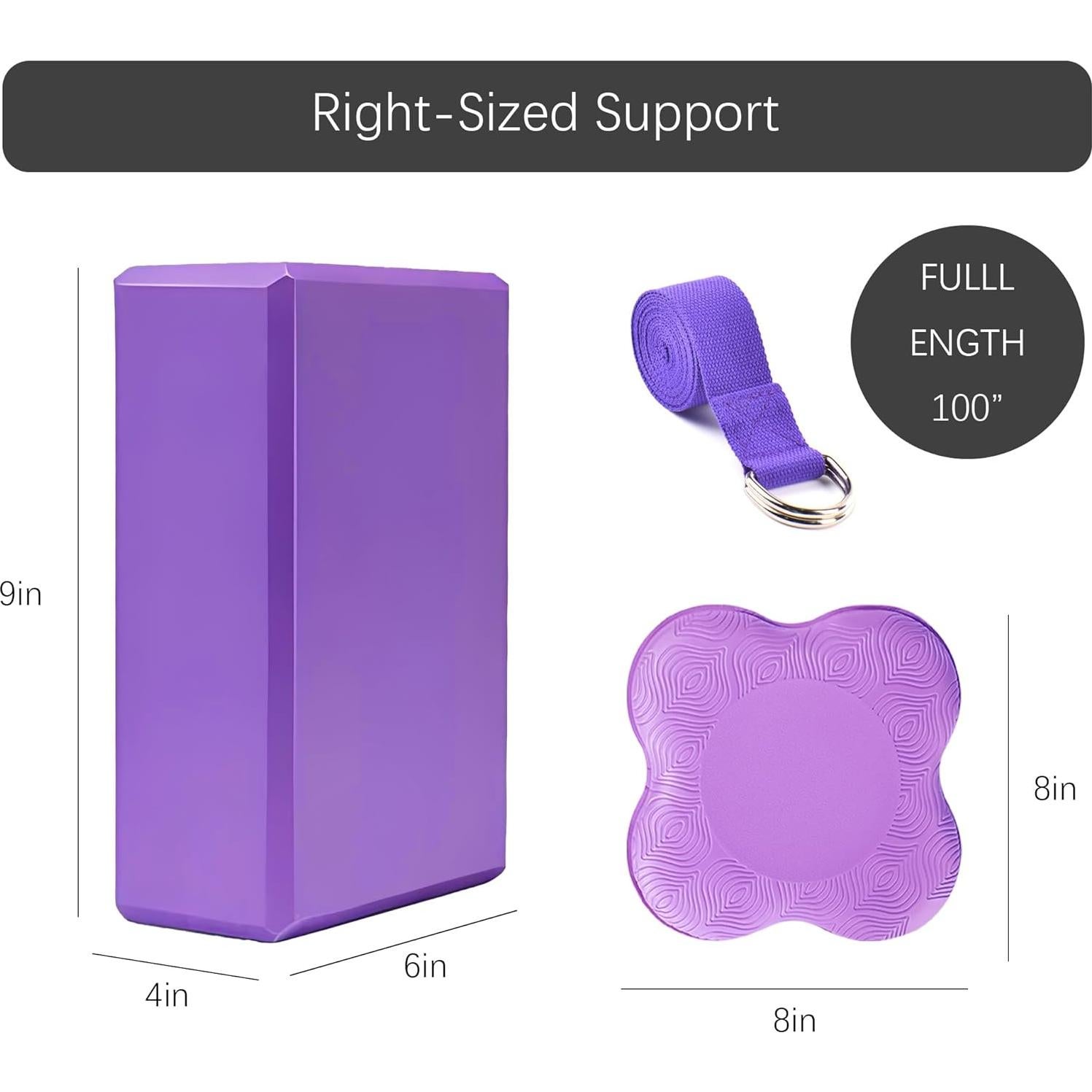 Juego de Accesorios de Yoga SAMTKA - 2 Bloques, Almohadillas, Rodillo