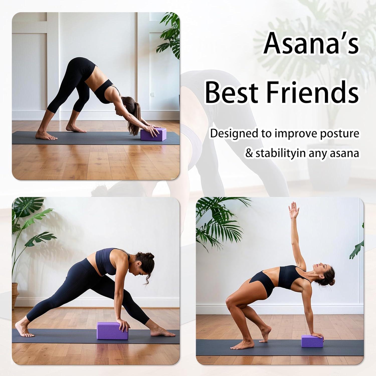 Juego de Accesorios de Yoga SAMTKA - 2 Bloques, Almohadillas, Rodillo