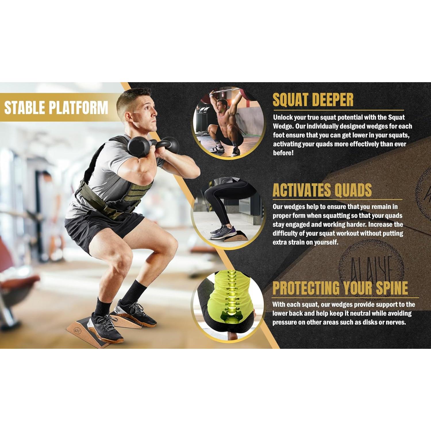 Bloques de Cuclillas ALAIYE - Antideslizantes, 635 kg, 2 Unidades